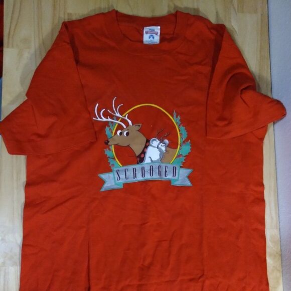 Vintage 80s Scrooged Movie Paramount Pictures Graphic T-Shirt - Picture 1 of 8